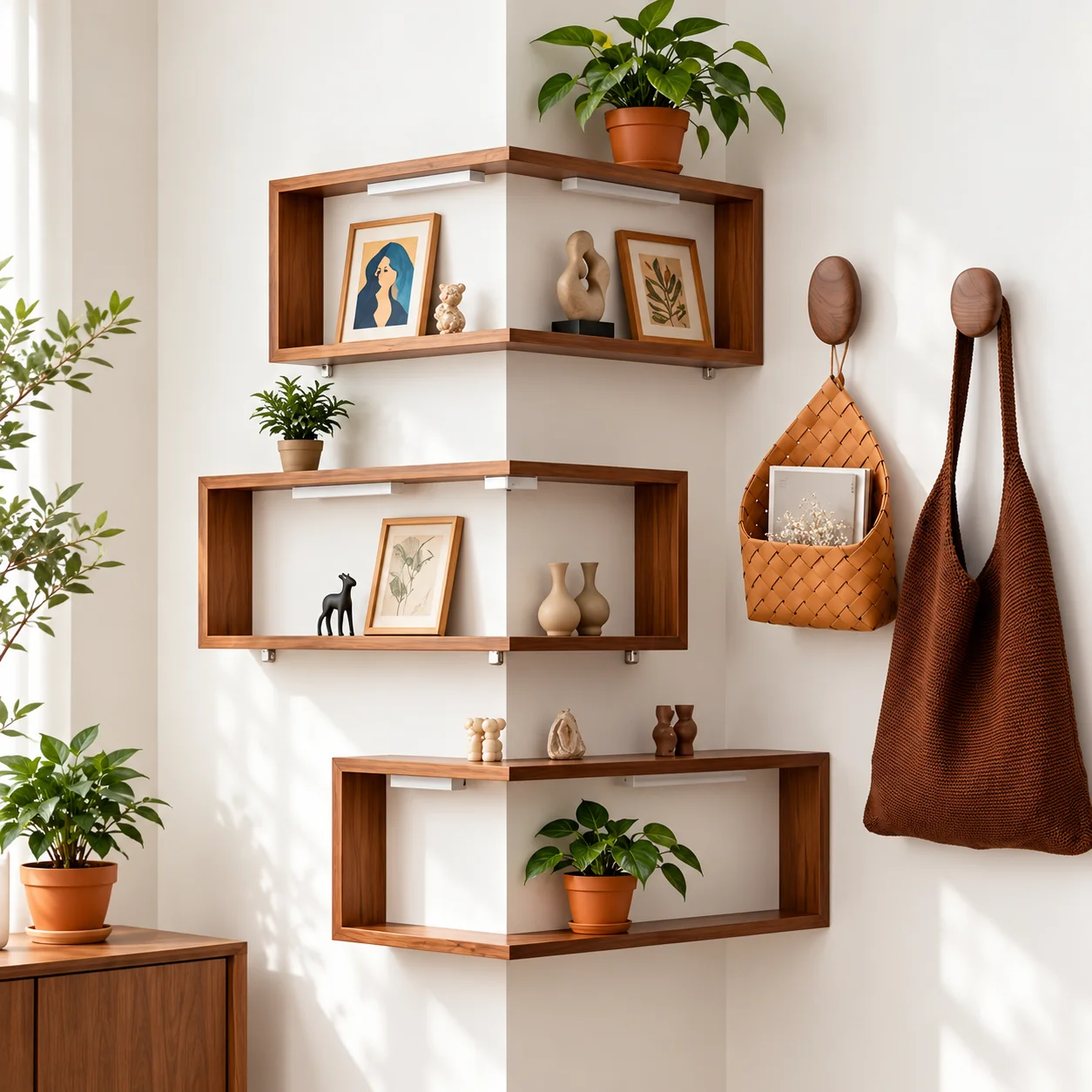 Natural Timber Home Decor Set | Oak & Origin Accent Pair