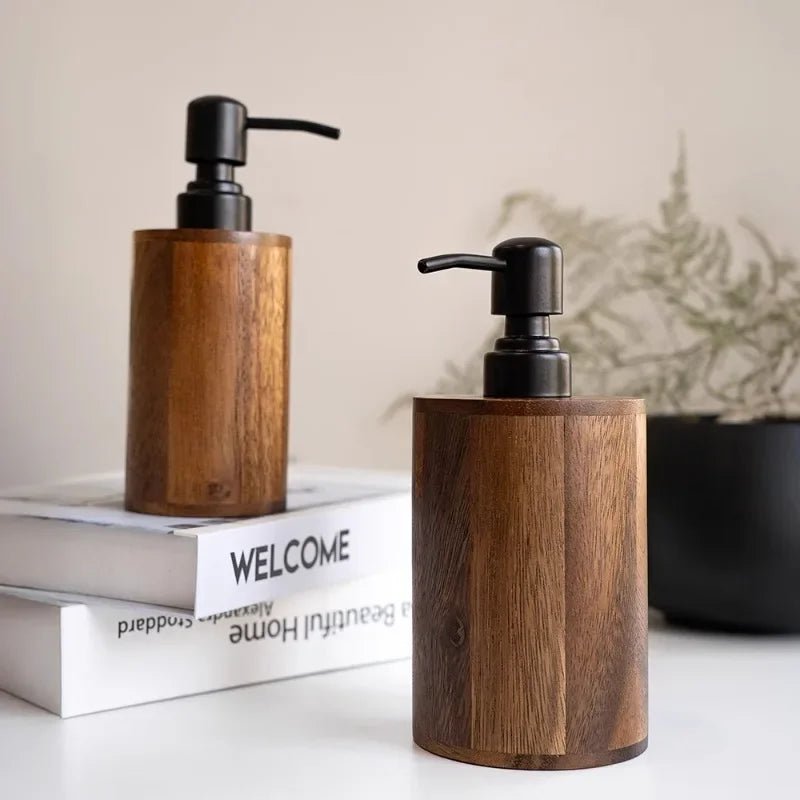 Walnut bathroom accessories and storage for a calmer daily routine
